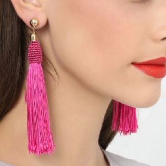 SALE Long  Tassel Earrings - Picture 4 of 4